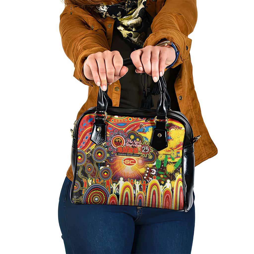 NAIDOC Week 2025 Suns Football Shoulder Handbag Aboriginal Dot Painting