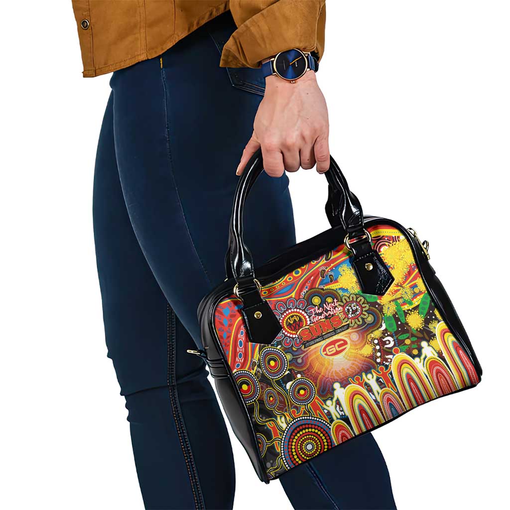 NAIDOC Week 2025 Suns Football Shoulder Handbag Aboriginal Dot Painting