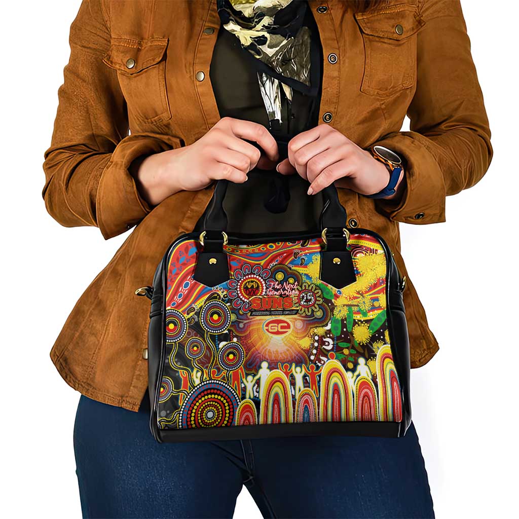 NAIDOC Week 2025 Suns Football Shoulder Handbag Aboriginal Dot Painting