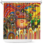 NAIDOC Week 2025 Suns Football Shower Curtain Aboriginal Dot Painting