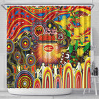 NAIDOC Week 2025 Suns Football Shower Curtain Aboriginal Dot Painting