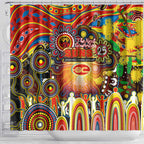 NAIDOC Week 2025 Suns Football Shower Curtain Aboriginal Dot Painting