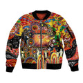 Personalised NAIDOC Week 2025 Suns Football Sleeve Zip Bomber Jacket Aboriginal Dot Painting