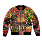 Personalised NAIDOC Week 2025 Suns Football Sleeve Zip Bomber Jacket Aboriginal Dot Painting