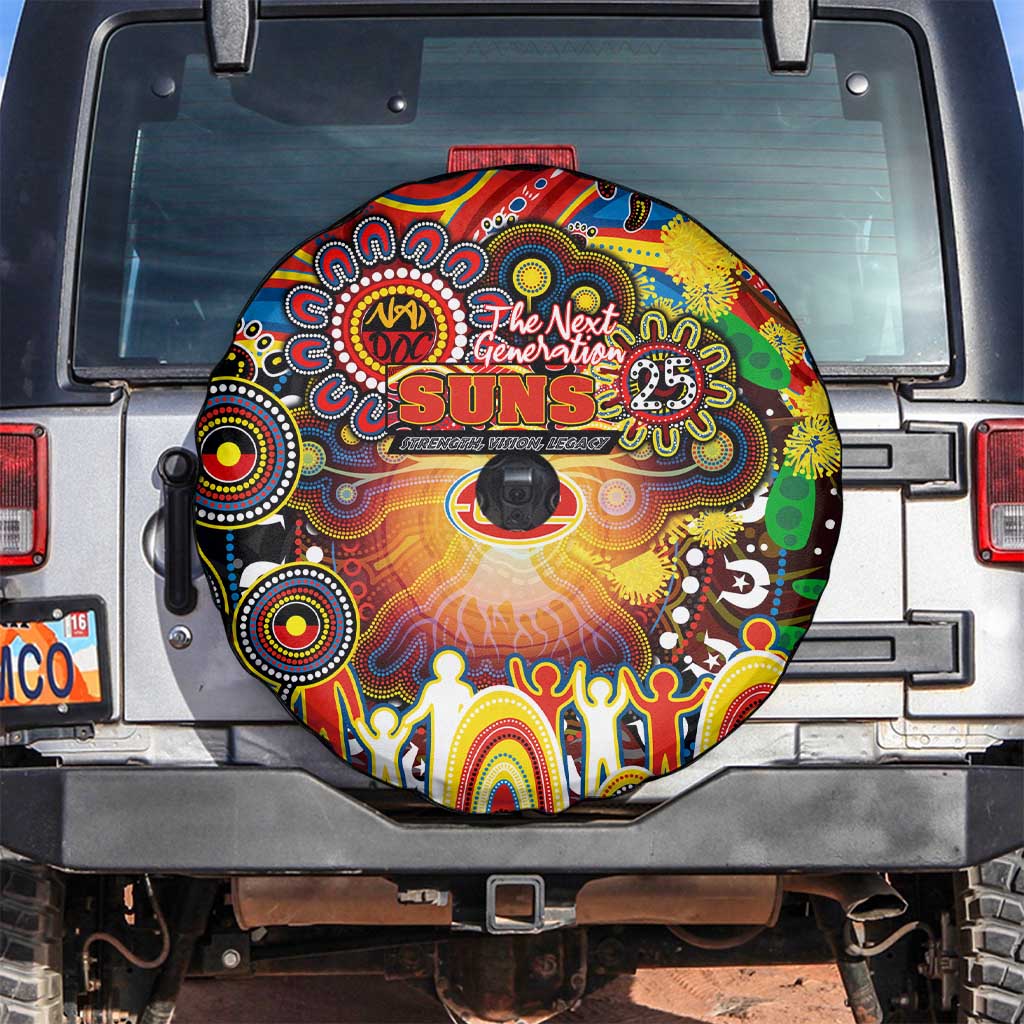 NAIDOC Week 2025 Suns Football Spare Tire Cover Aboriginal Dot Painting