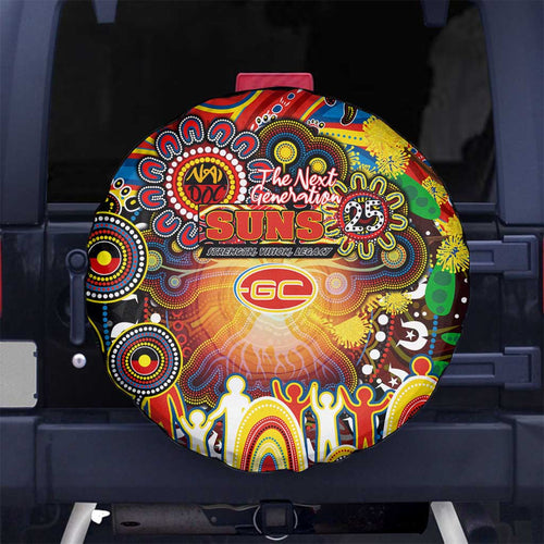 NAIDOC Week 2025 Suns Football Spare Tire Cover Aboriginal Dot Painting