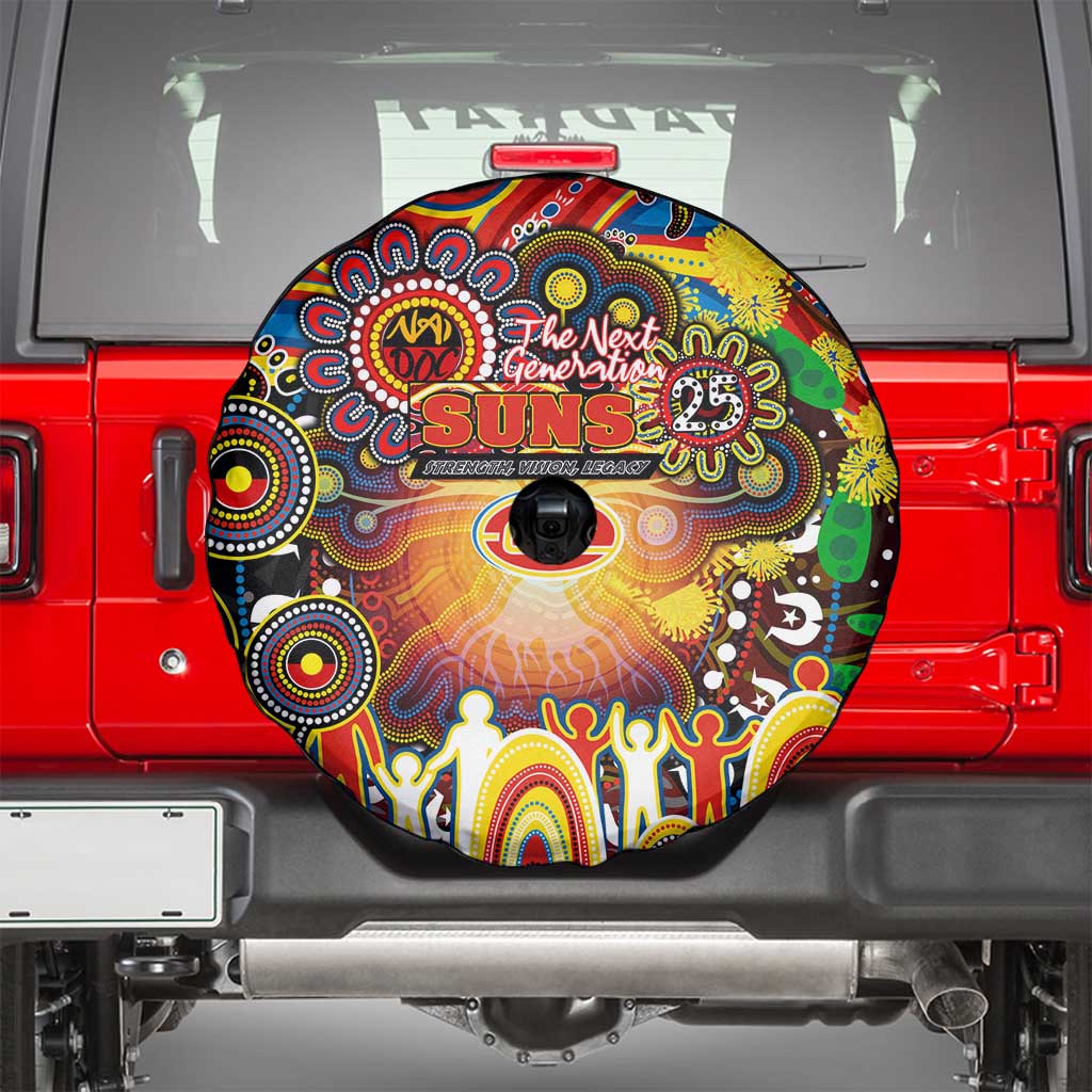 NAIDOC Week 2025 Suns Football Spare Tire Cover Aboriginal Dot Painting