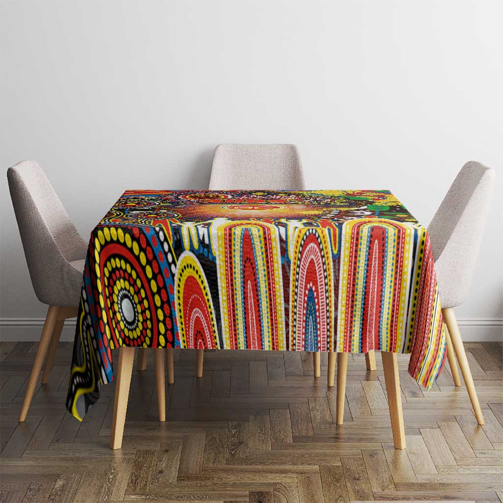 NAIDOC Week 2025 Suns Football Tablecloth Aboriginal Dot Painting