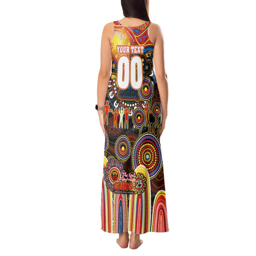 Personalised NAIDOC Week 2025 Suns Football Tank Maxi Dress Aboriginal Dot Painting