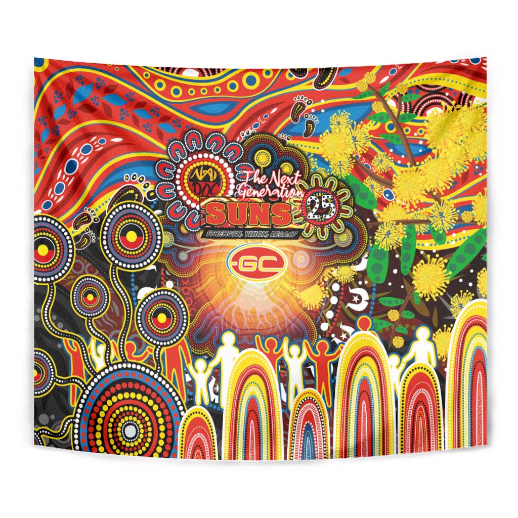 NAIDOC Week 2025 Suns Football Tapestry Aboriginal Dot Painting