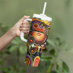 NAIDOC Week 2025 Suns Football Tumbler With Handle Aboriginal Dot Painting