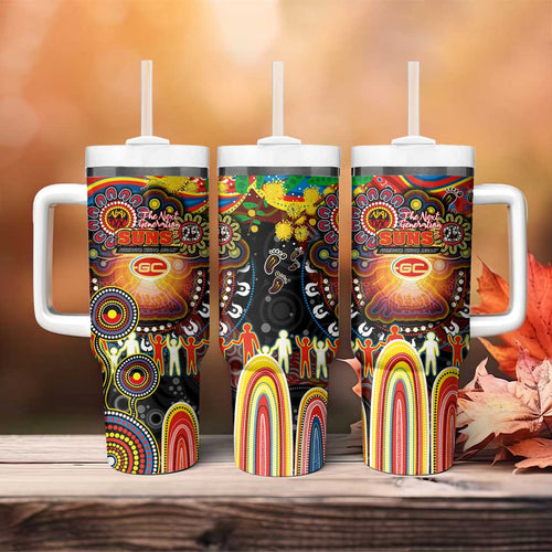 NAIDOC Week 2025 Suns Football Tumbler With Handle Aboriginal Dot Painting