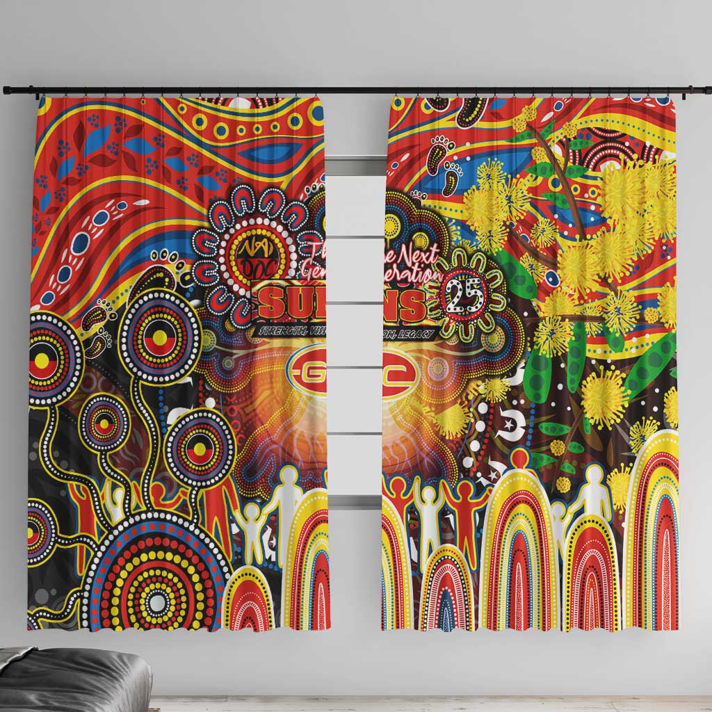 NAIDOC Week 2025 Suns Football Window Curtain Aboriginal Dot Painting