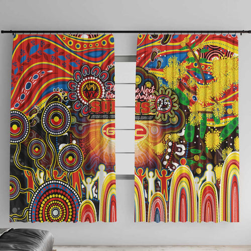 NAIDOC Week 2025 Suns Football Window Curtain Aboriginal Dot Painting