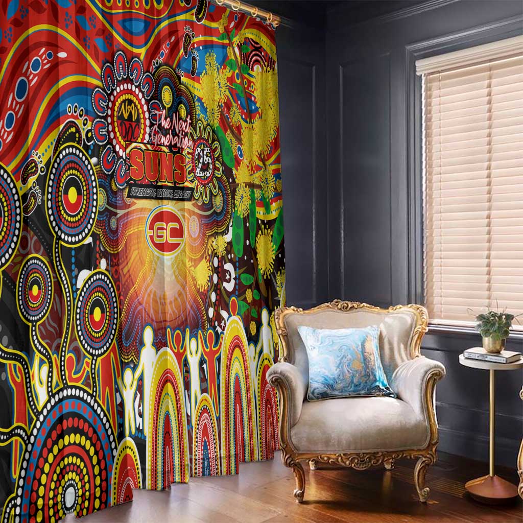 NAIDOC Week 2025 Suns Football Window Curtain Aboriginal Dot Painting