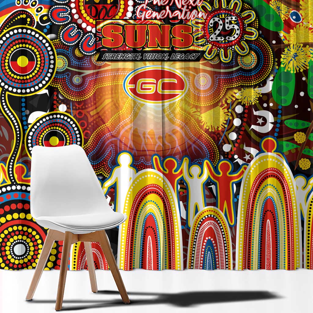 NAIDOC Week 2025 Suns Football Window Curtain Aboriginal Dot Painting