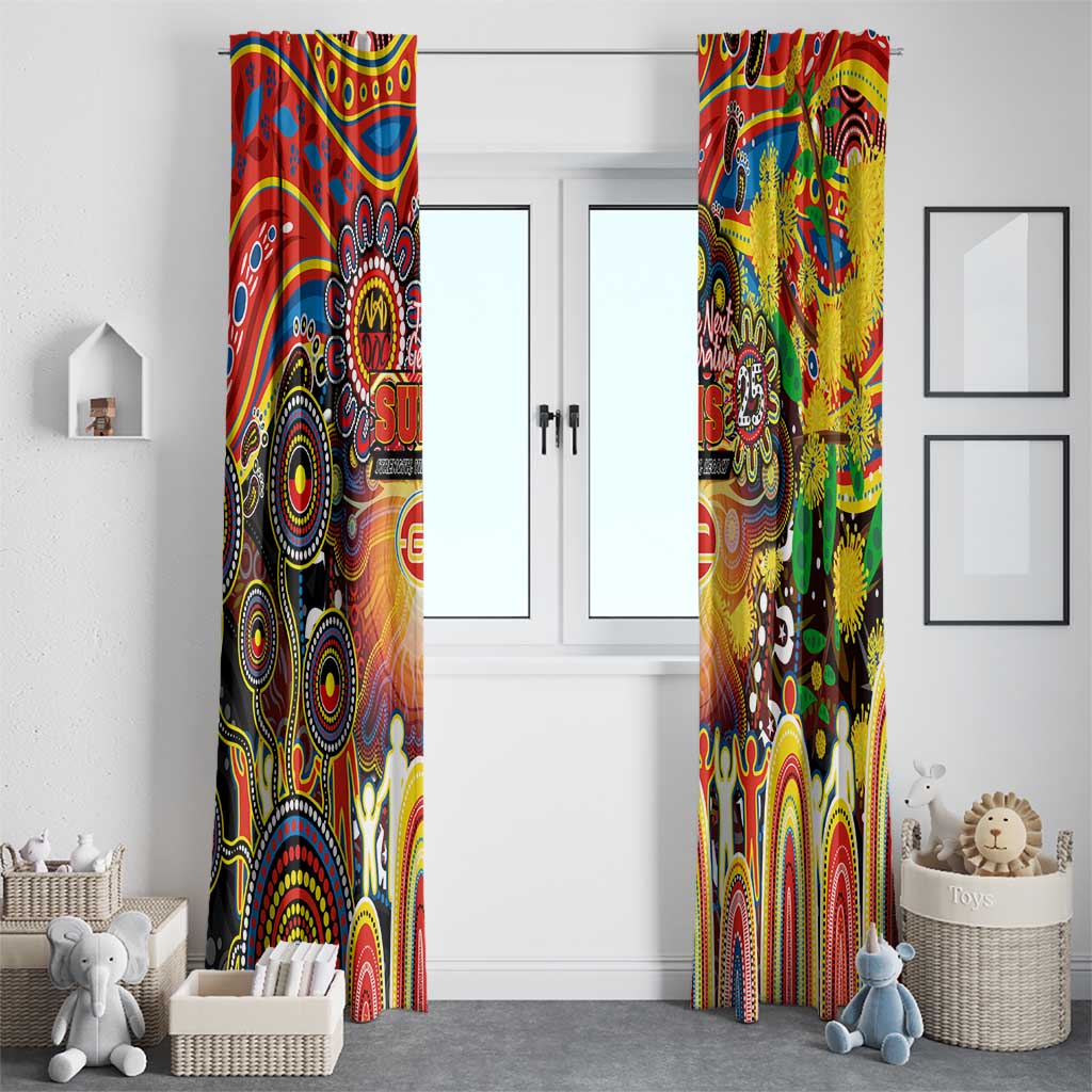 NAIDOC Week 2025 Suns Football Window Curtain Aboriginal Dot Painting