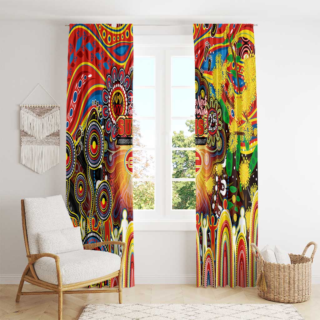 NAIDOC Week 2025 Suns Football Window Curtain Aboriginal Dot Painting