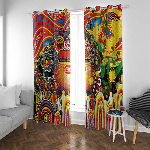 NAIDOC Week 2025 Suns Football Window Curtain Aboriginal Dot Painting