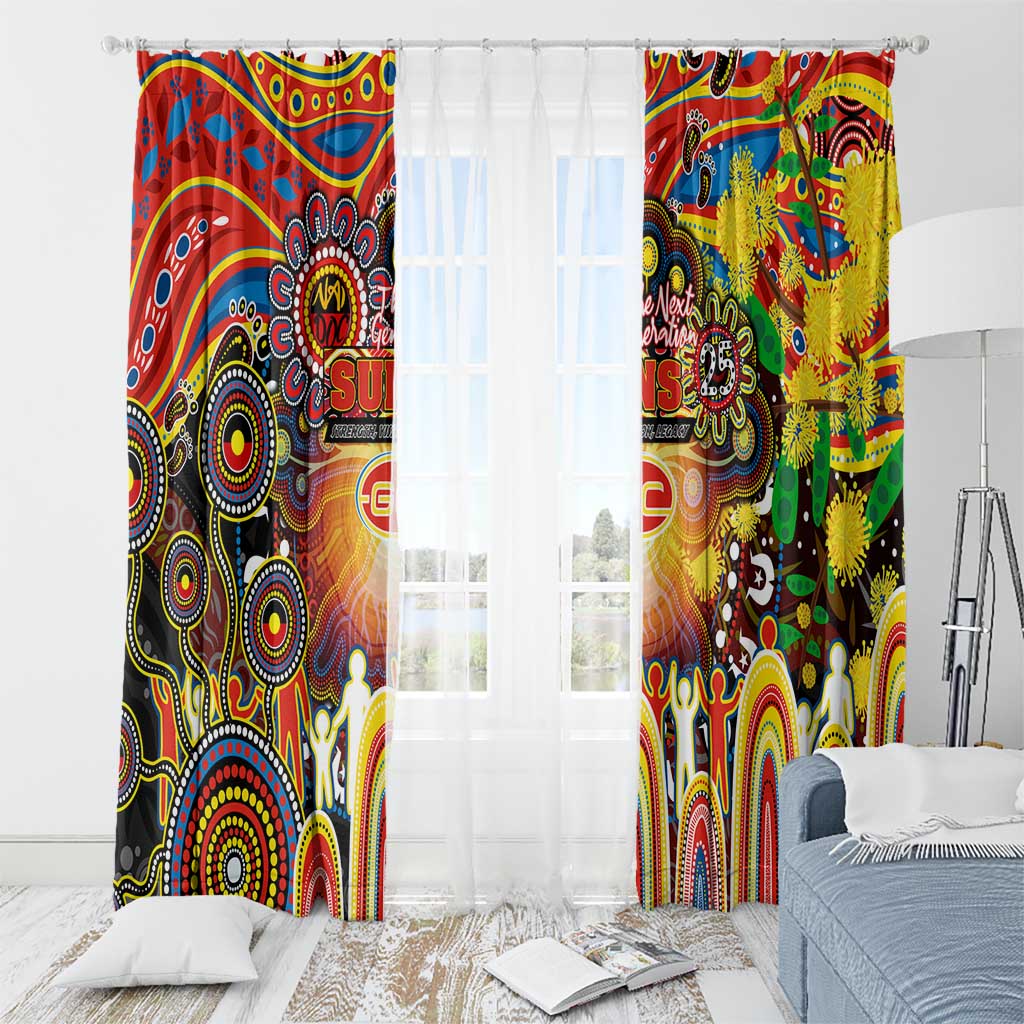 NAIDOC Week 2025 Suns Football Window Curtain Aboriginal Dot Painting