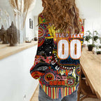Personalised NAIDOC Week 2025 Suns Football Women Casual Shirt Aboriginal Dot Painting
