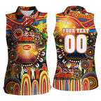 Personalised NAIDOC Week 2025 Suns Football Women Sleeveless Polo Shirt Aboriginal Dot Painting