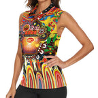 Personalised NAIDOC Week 2025 Suns Football Women Sleeveless Polo Shirt Aboriginal Dot Painting