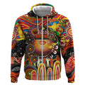Personalised NAIDOC Week 2025 Suns Football Zip Hoodie Aboriginal Dot Painting
