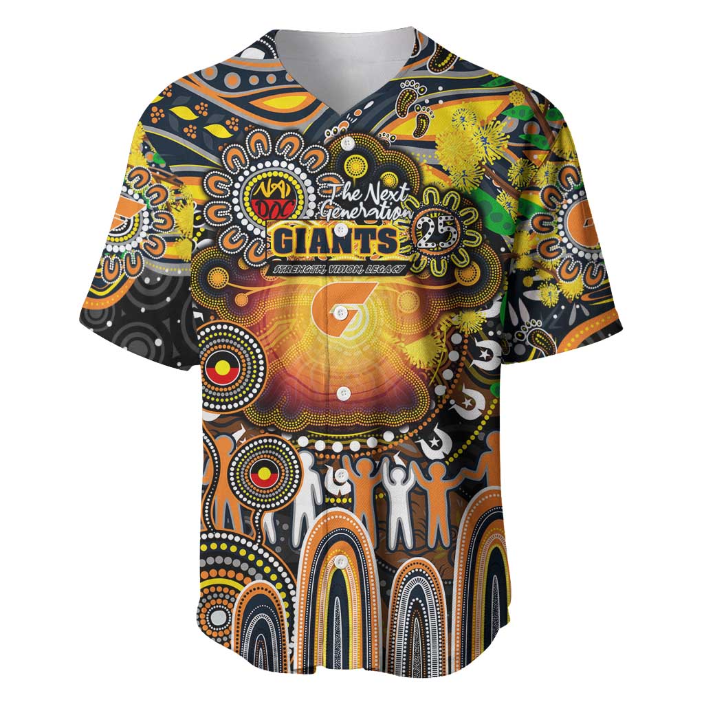 Personalised NAIDOC Week 2025 Giants Football Baseball Jersey Aboriginal Dot Painting