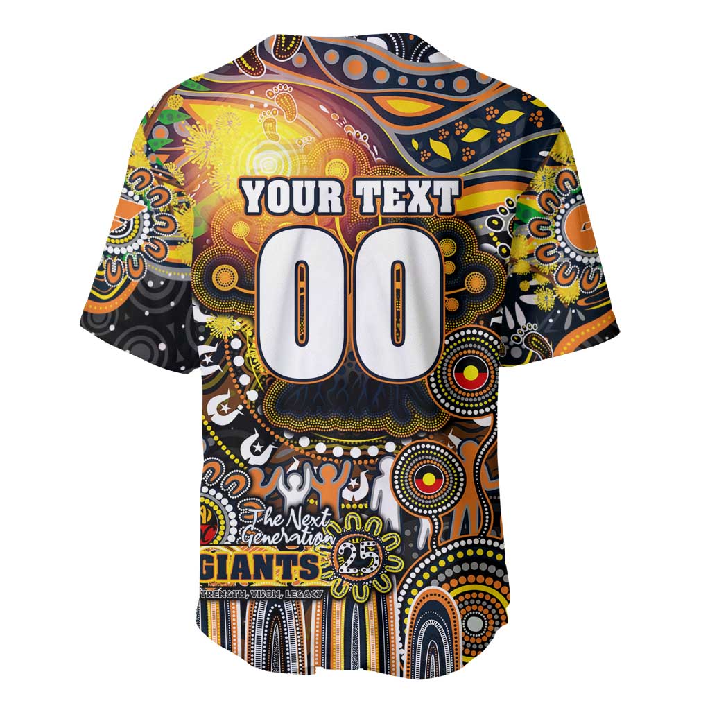 Personalised NAIDOC Week 2025 Giants Football Baseball Jersey Aboriginal Dot Painting