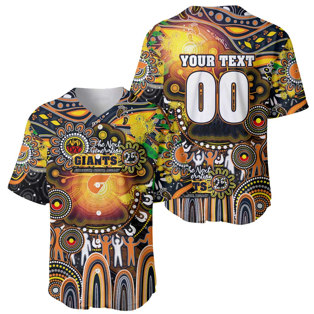 Personalised NAIDOC Week 2025 Giants Football Baseball Jersey Aboriginal Dot Painting