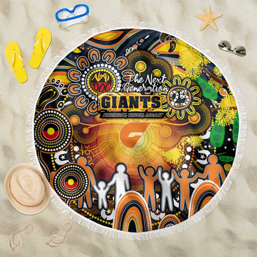 NAIDOC Week 2025 Giants Football Beach Blanket Aboriginal Dot Painting