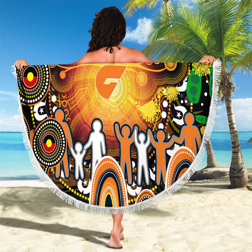 NAIDOC Week 2025 Giants Football Beach Blanket Aboriginal Dot Painting