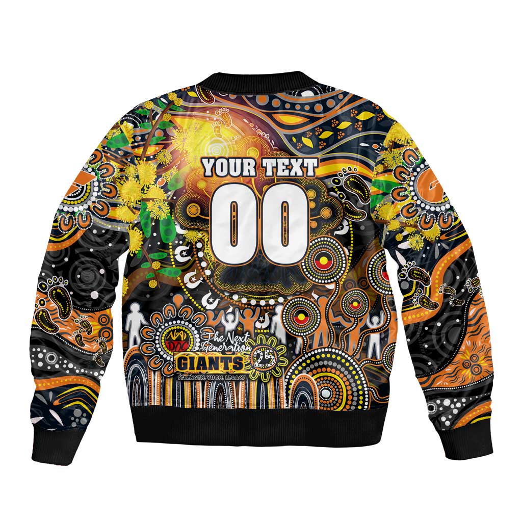 Personalised NAIDOC Week 2025 Giants Football Bomber Jacket Aboriginal Dot Painting