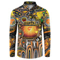 Personalised NAIDOC Week 2025 Giants Football Button Sweatshirt Aboriginal Dot Painting
