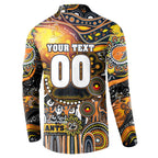 Personalised NAIDOC Week 2025 Giants Football Button Sweatshirt Aboriginal Dot Painting