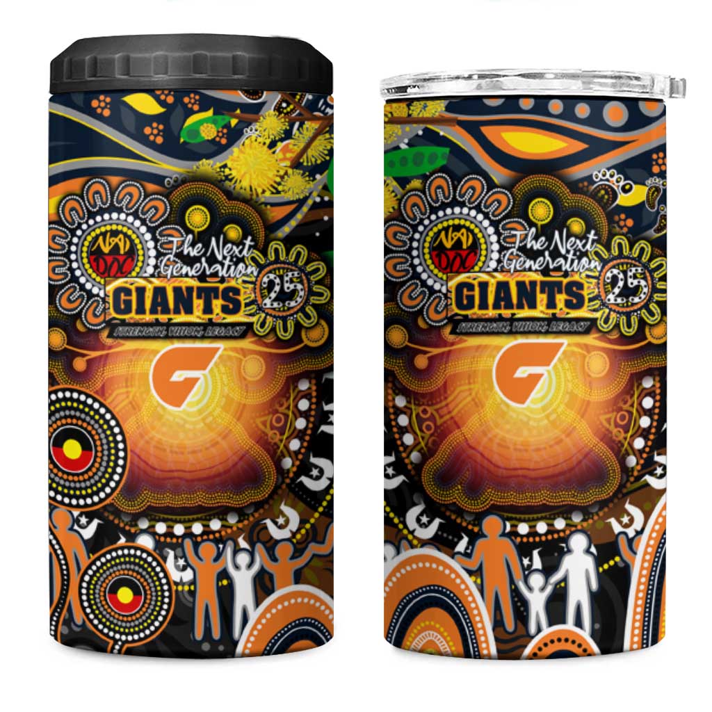 NAIDOC Week 2025 Giants Football 4 in 1 Can Cooler Tumbler Aboriginal Dot Painting
