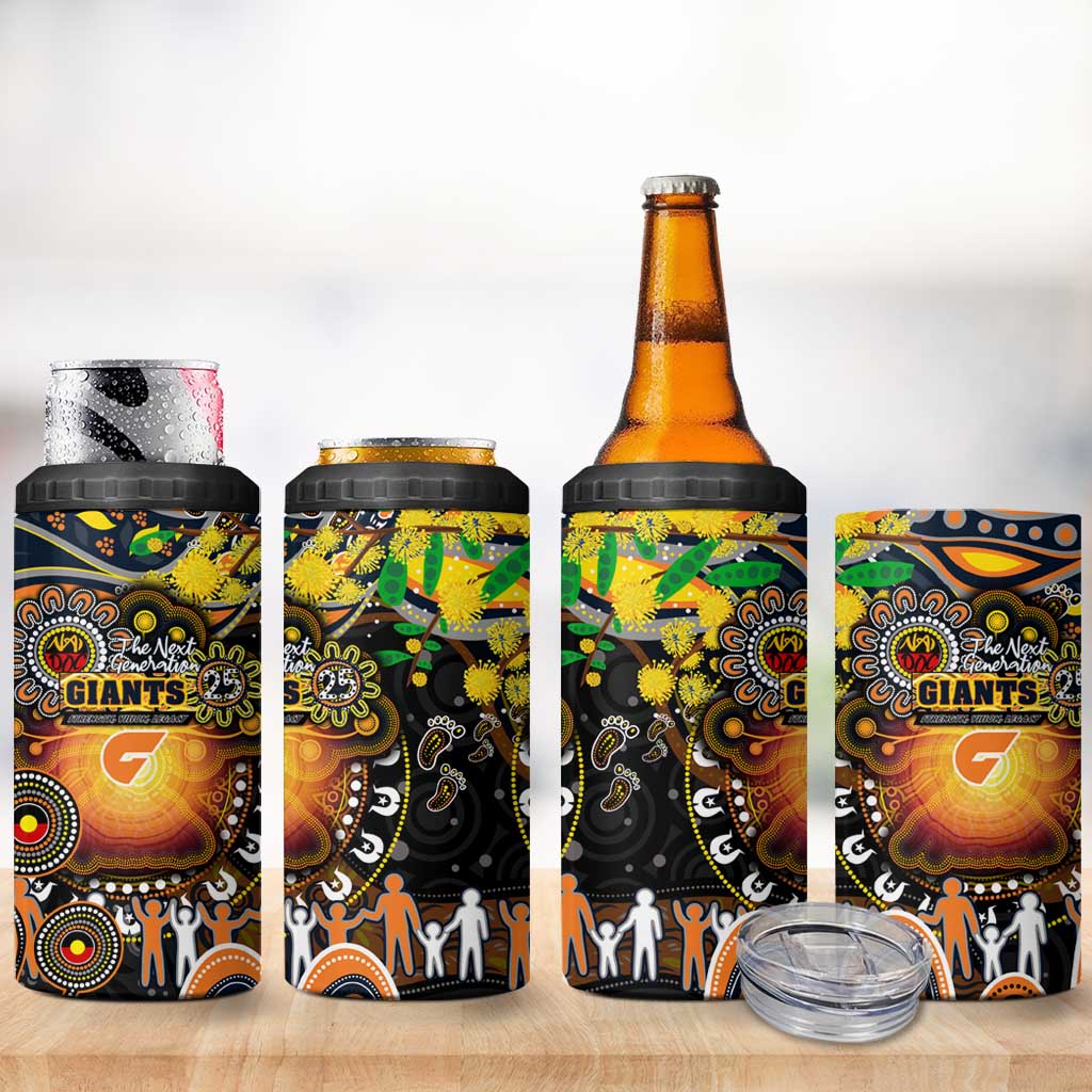 NAIDOC Week 2025 Giants Football 4 in 1 Can Cooler Tumbler Aboriginal Dot Painting