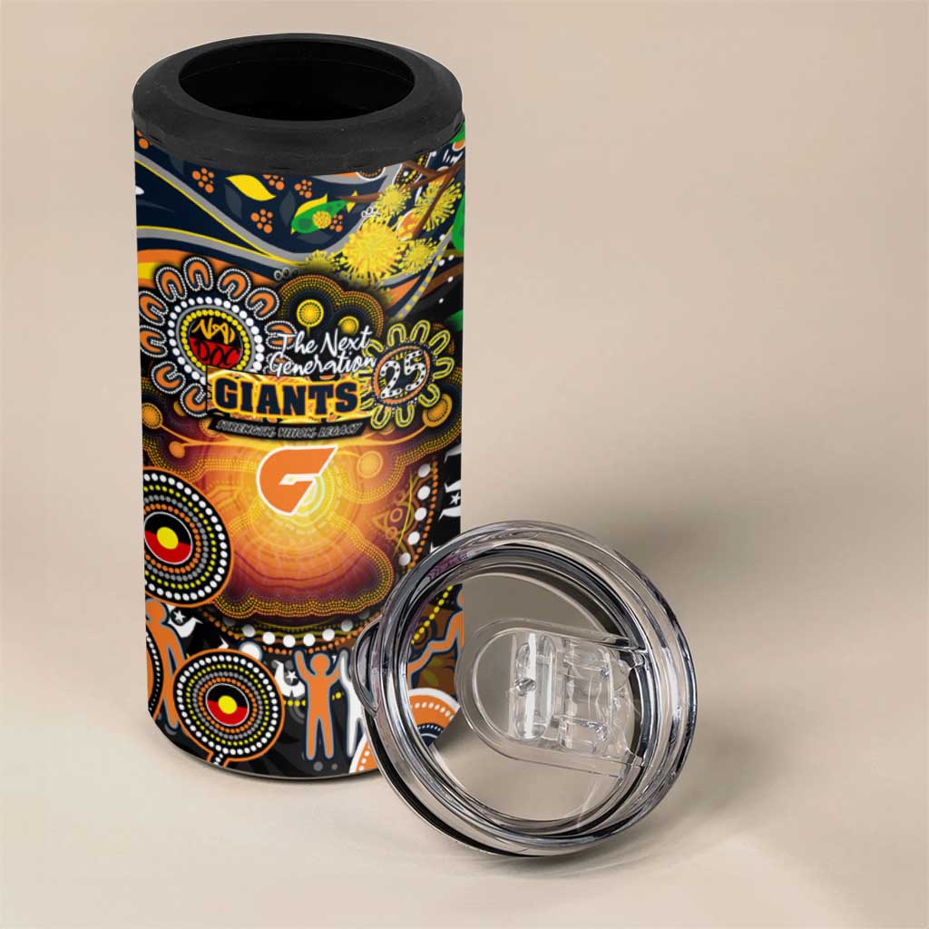 NAIDOC Week 2025 Giants Football 4 in 1 Can Cooler Tumbler Aboriginal Dot Painting