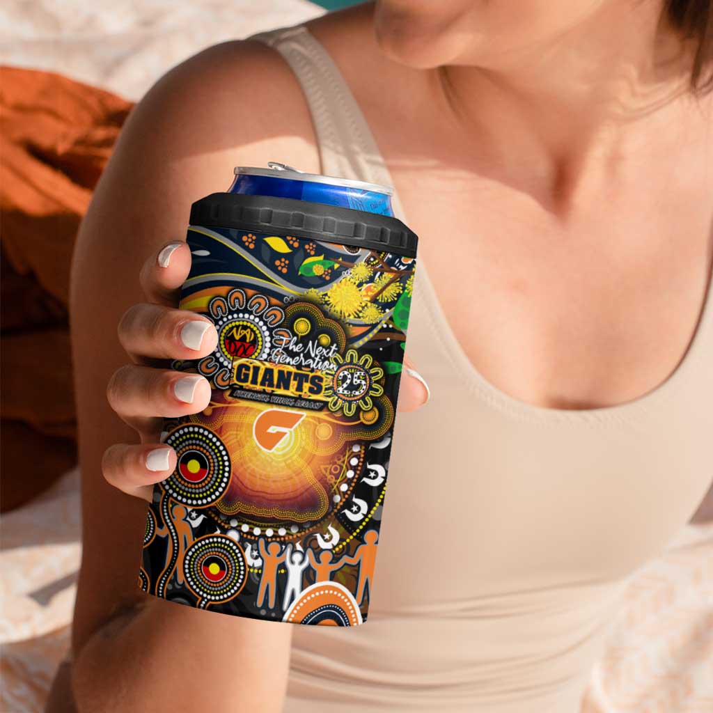 NAIDOC Week 2025 Giants Football 4 in 1 Can Cooler Tumbler Aboriginal Dot Painting
