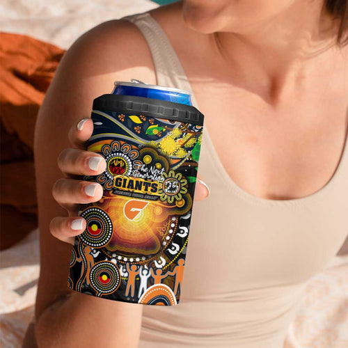 NAIDOC Week 2025 Giants Football 4 in 1 Can Cooler Tumbler Aboriginal Dot Painting
