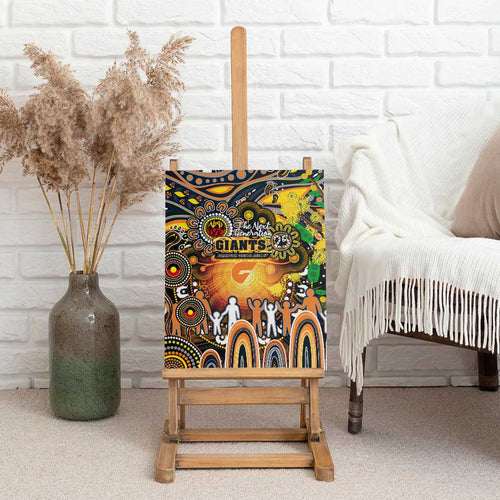 NAIDOC Week 2025 Giants Football Canvas Wall Art Aboriginal Dot Painting
