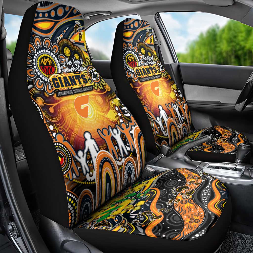 NAIDOC Week 2025 Giants Football Car Seat Cover Aboriginal Dot Painting