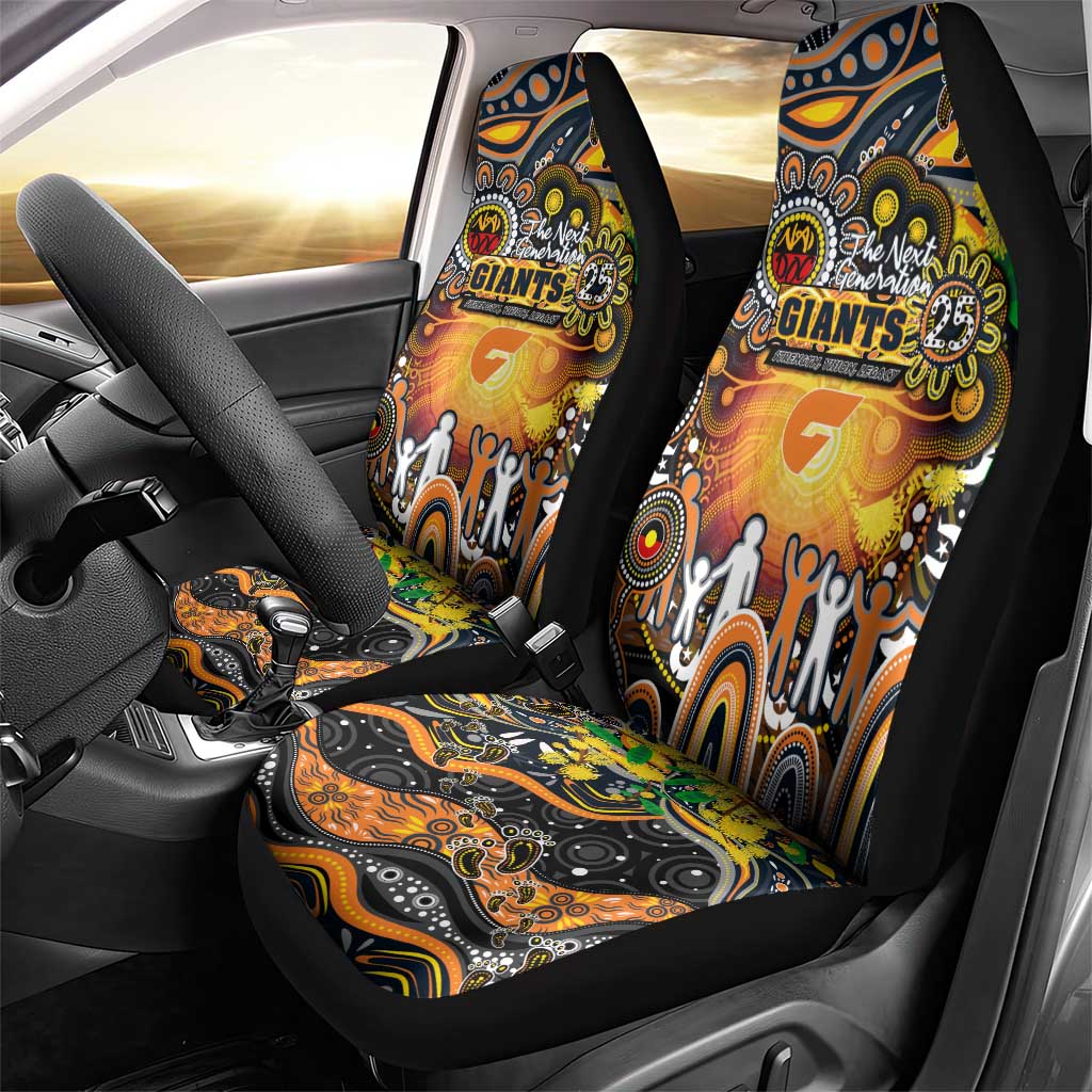 NAIDOC Week 2025 Giants Football Car Seat Cover Aboriginal Dot Painting