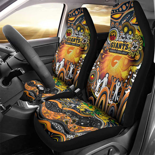 NAIDOC Week 2025 Giants Football Car Seat Cover Aboriginal Dot Painting