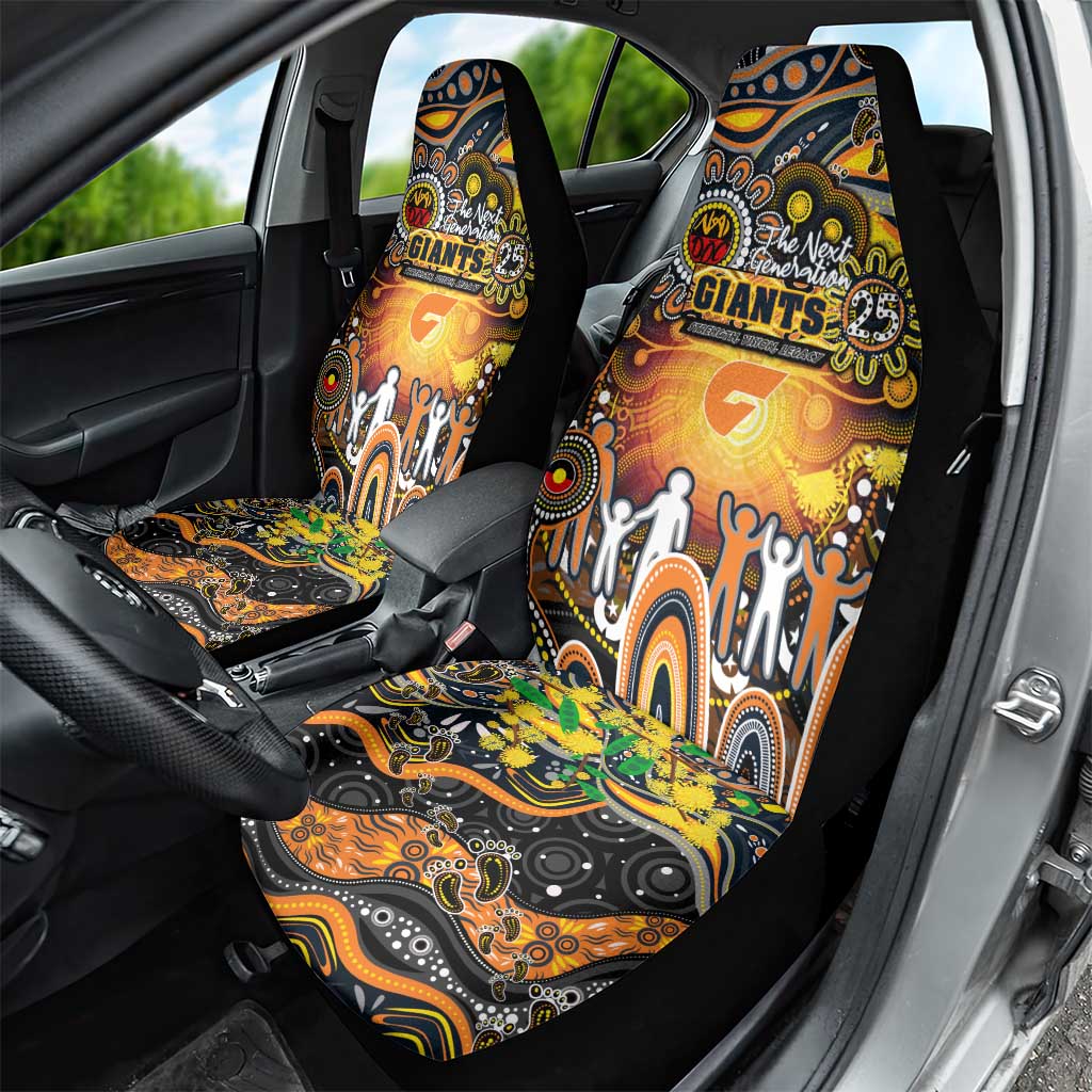 NAIDOC Week 2025 Giants Football Car Seat Cover Aboriginal Dot Painting