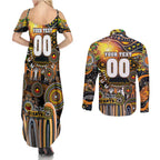 Personalised NAIDOC Week 2025 Giants Football Couples Matching Summer Maxi Dress and Long Sleeve Button Shirt Aboriginal Dot Painting
