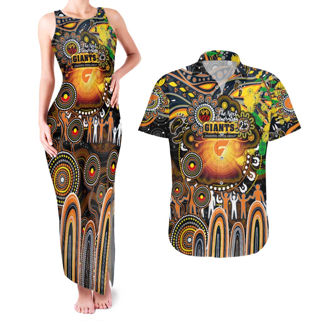 Personalised NAIDOC Week 2025 Giants Football Couples Matching Tank Maxi Dress and Hawaiian Shirt Aboriginal Dot Painting