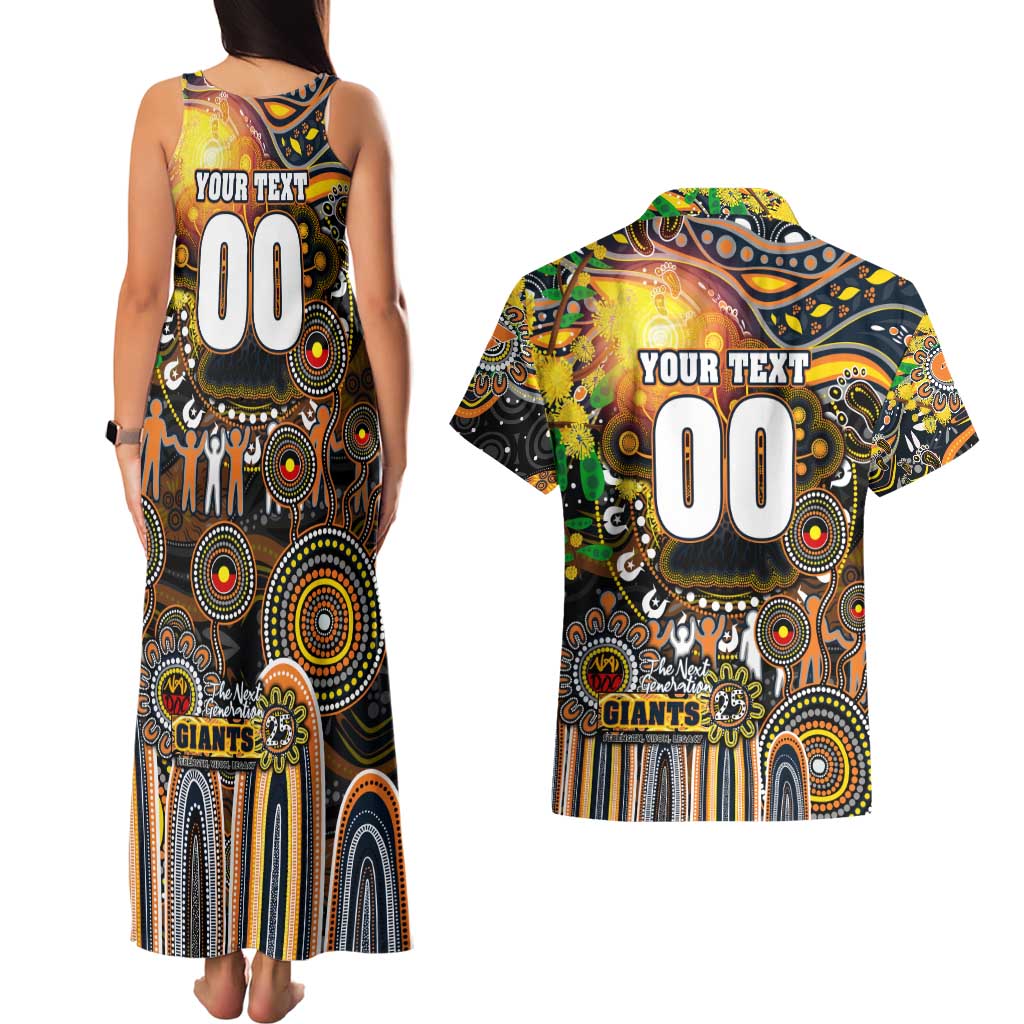 Personalised NAIDOC Week 2025 Giants Football Couples Matching Tank Maxi Dress and Hawaiian Shirt Aboriginal Dot Painting
