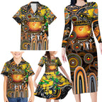 Personalised NAIDOC Week 2025 Giants Football Family Matching Long Sleeve Bodycon Dress and Hawaiian Shirt Aboriginal Dot Painting